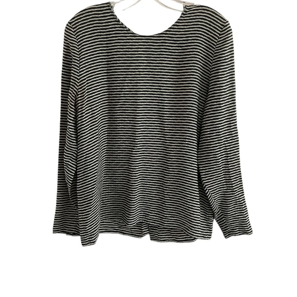 Miss V Valentino Silk Blouse Size 10 Black White Buttons - Picture 2 of 4